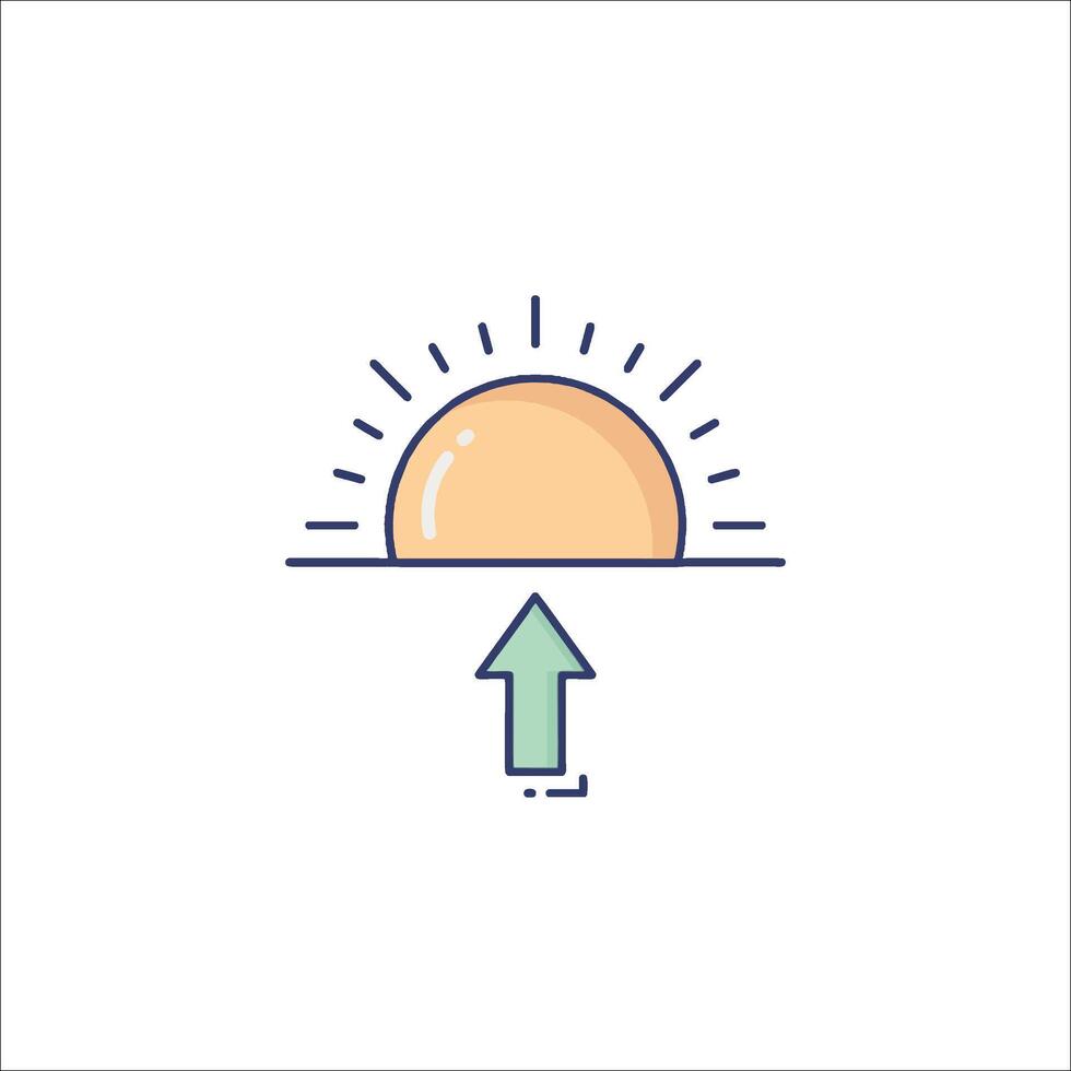 Sunrise icon with an arrow pointing up vector
