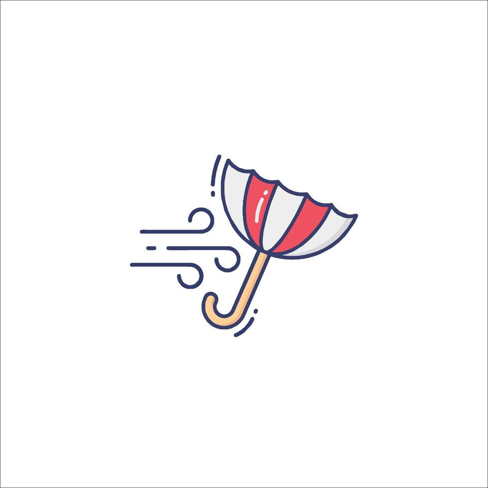 An umbrella with a red and white stripe on it vector