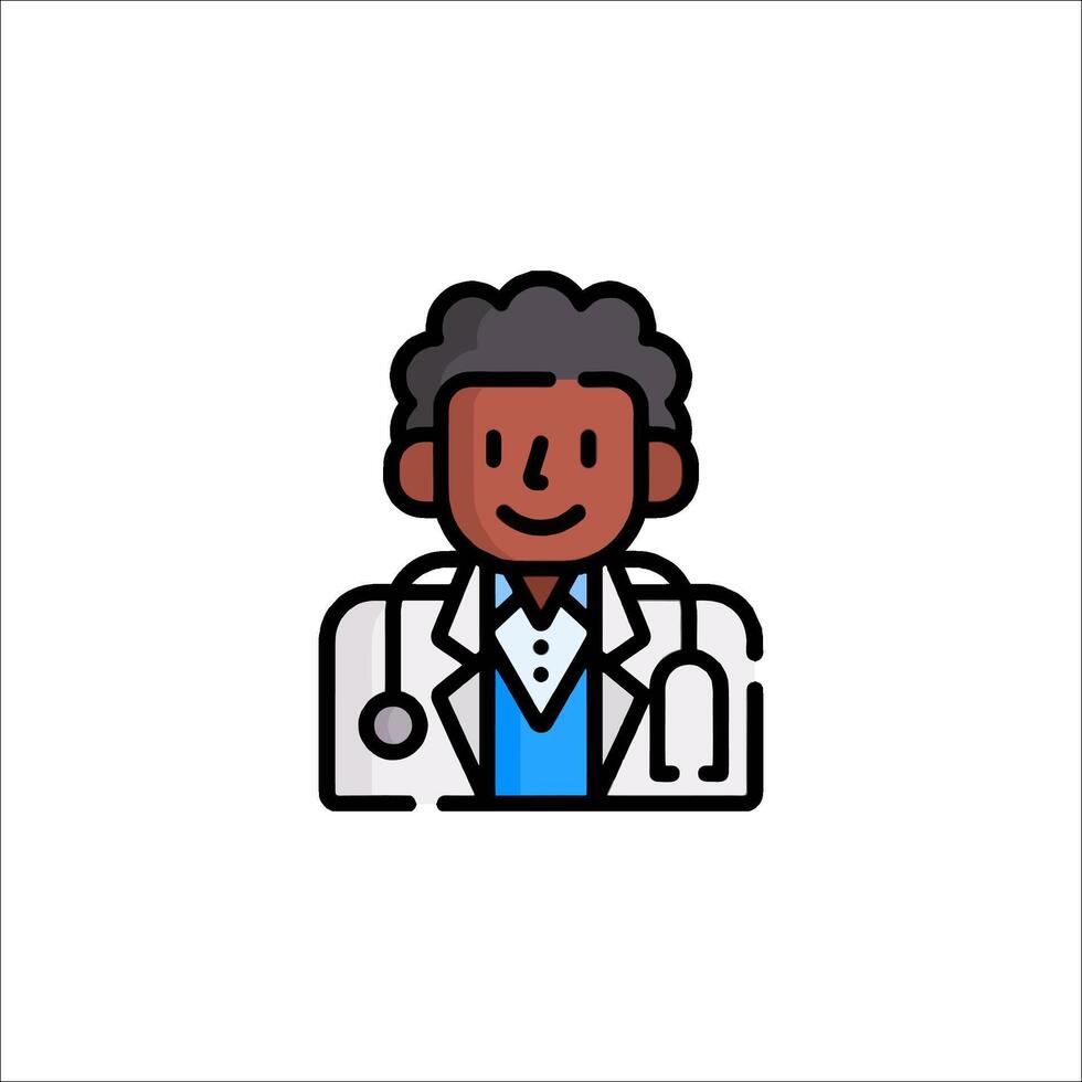 A doctor icon with a black man in a suit vector