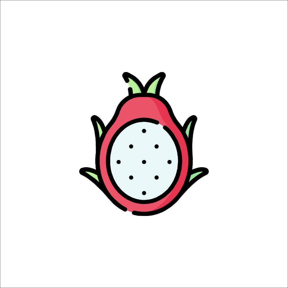 A red dragon fruit icon on a white background vector