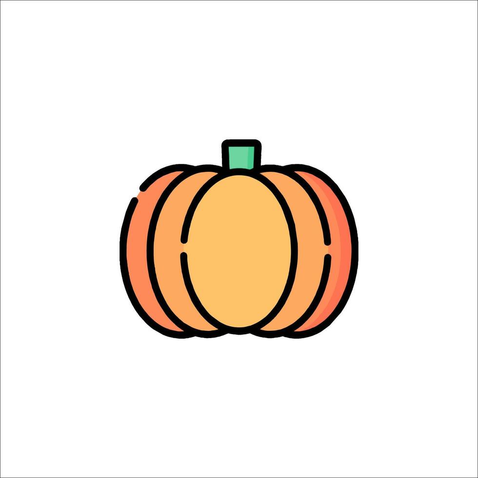 Pumpkin icon in line style on white background vector