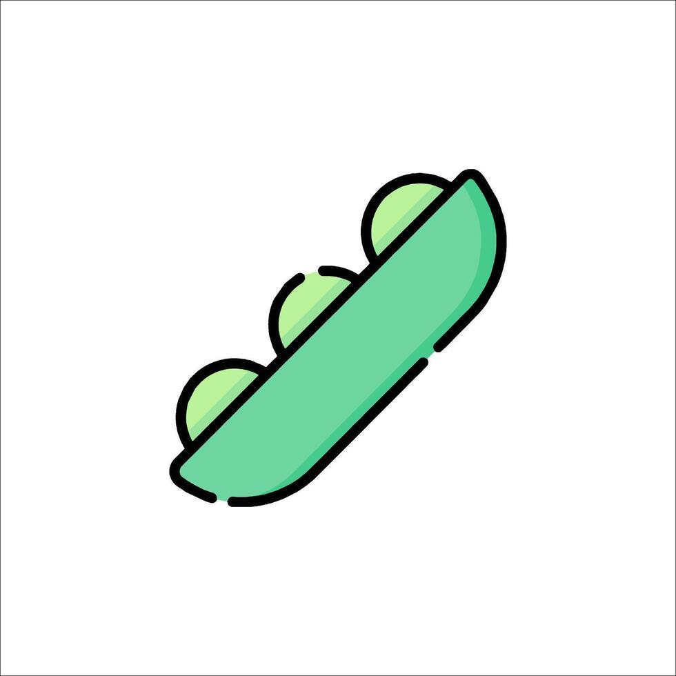 A green pea pod icon on a white background vector