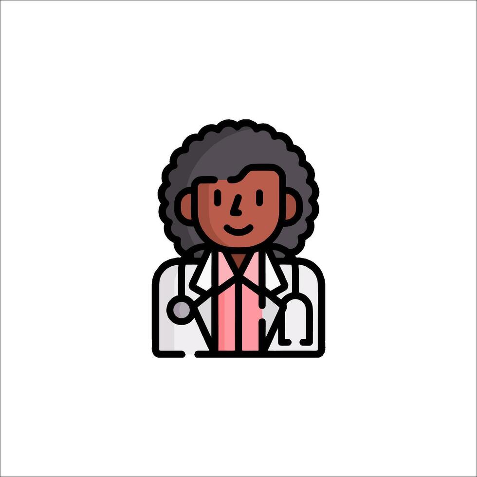 A doctor icon with a woman's face vector