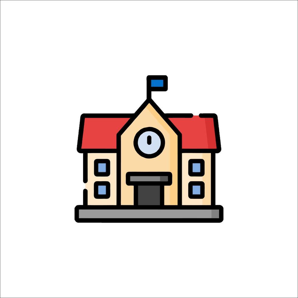 School building icon illustration vector