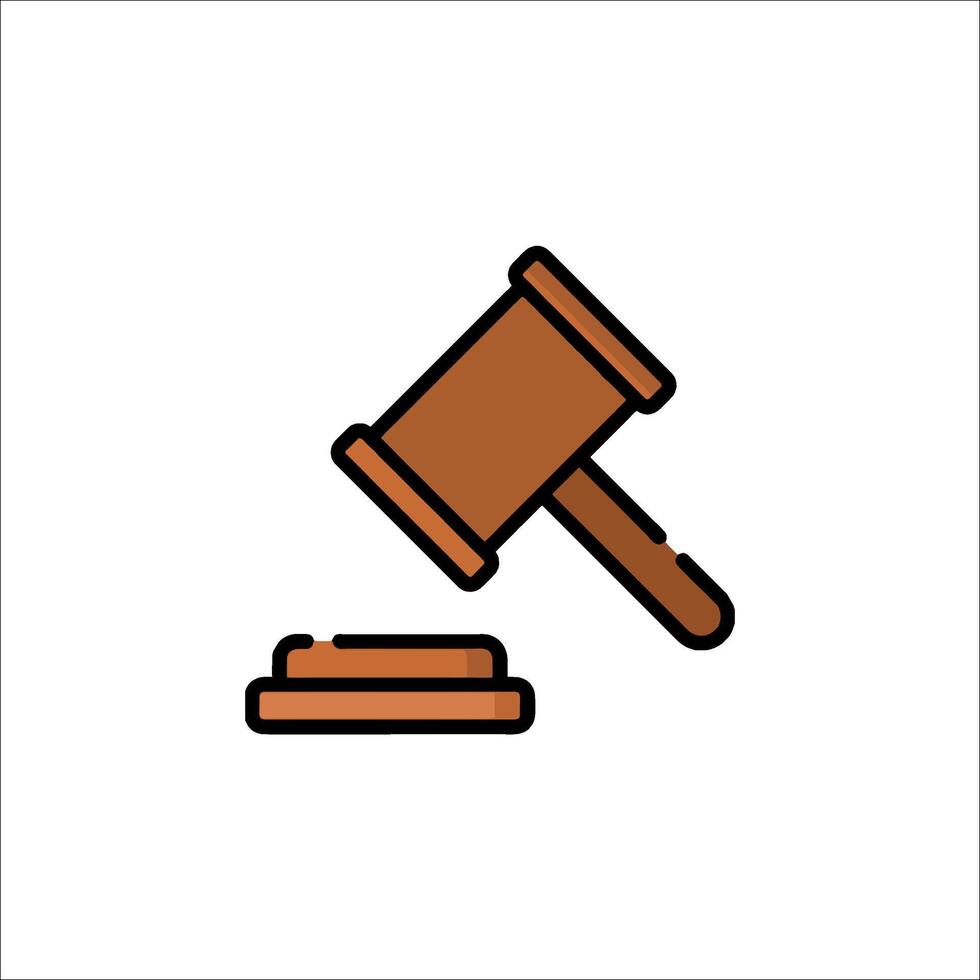 Judge hammer icon illustration vector