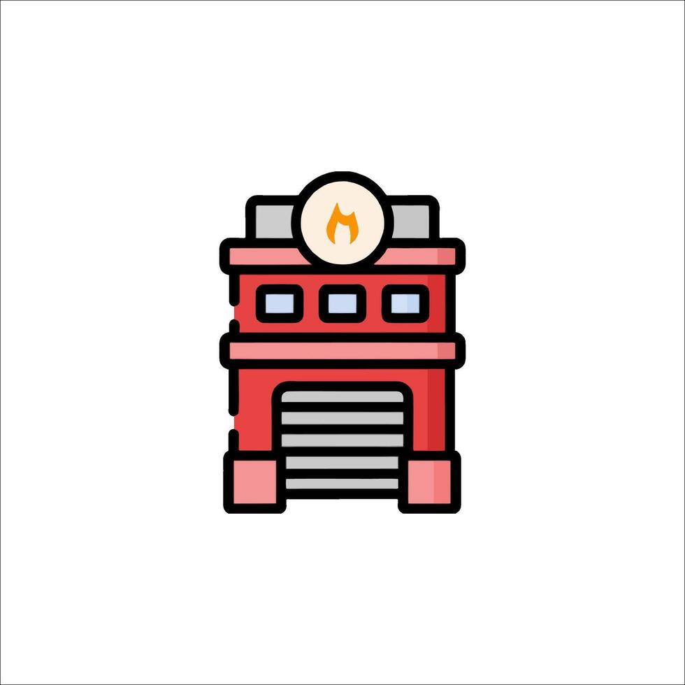 Fire station icon illustration vector