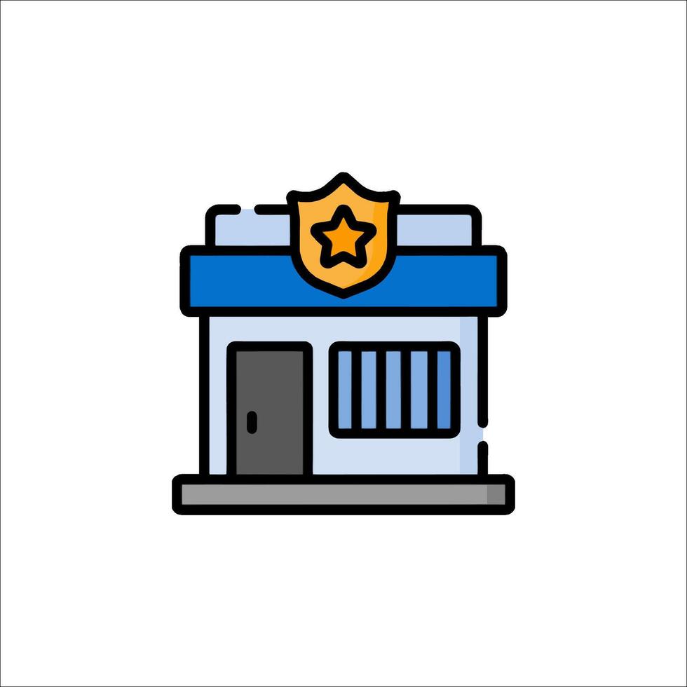 A police station building icon vector