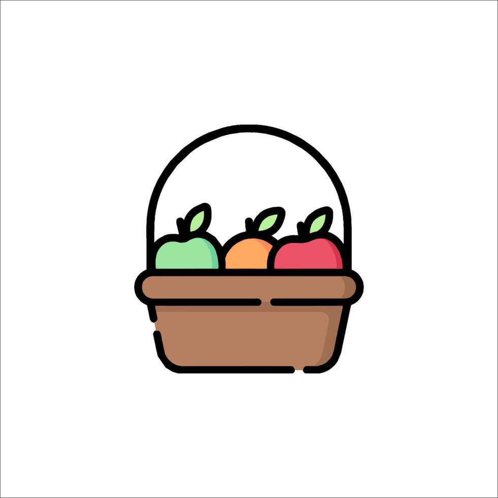 Basket of apples icon illustration vector