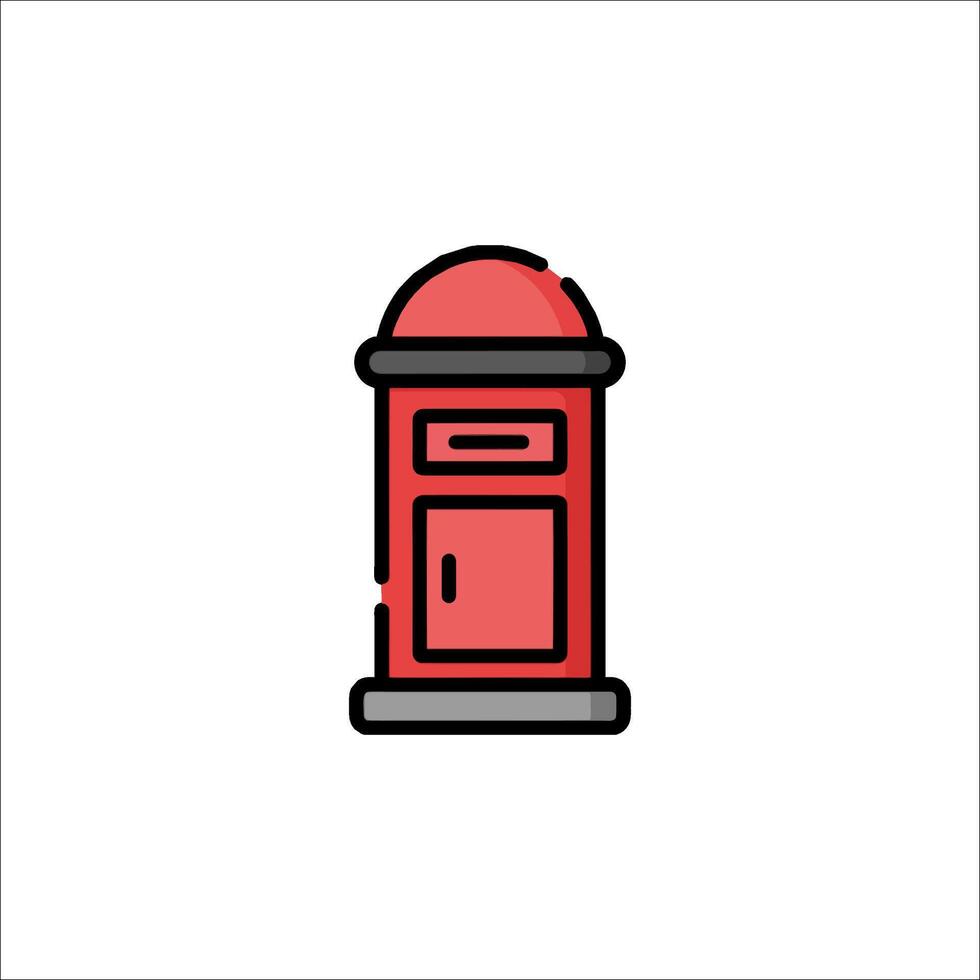 A red post box icon on a white background vector