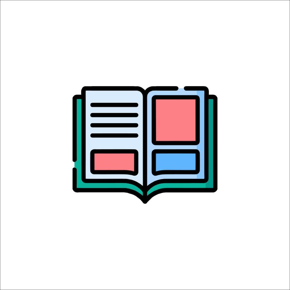 An open book icon on a white background vector
