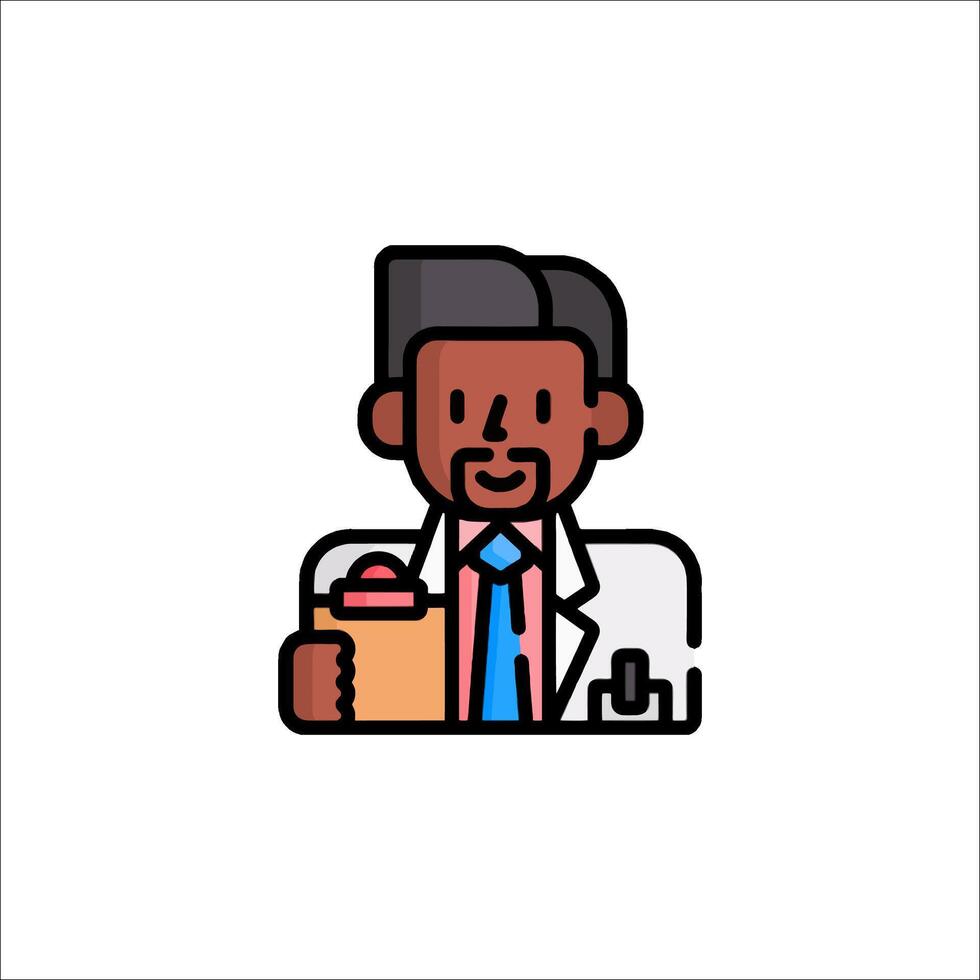 A doctor holding a folder icon vector