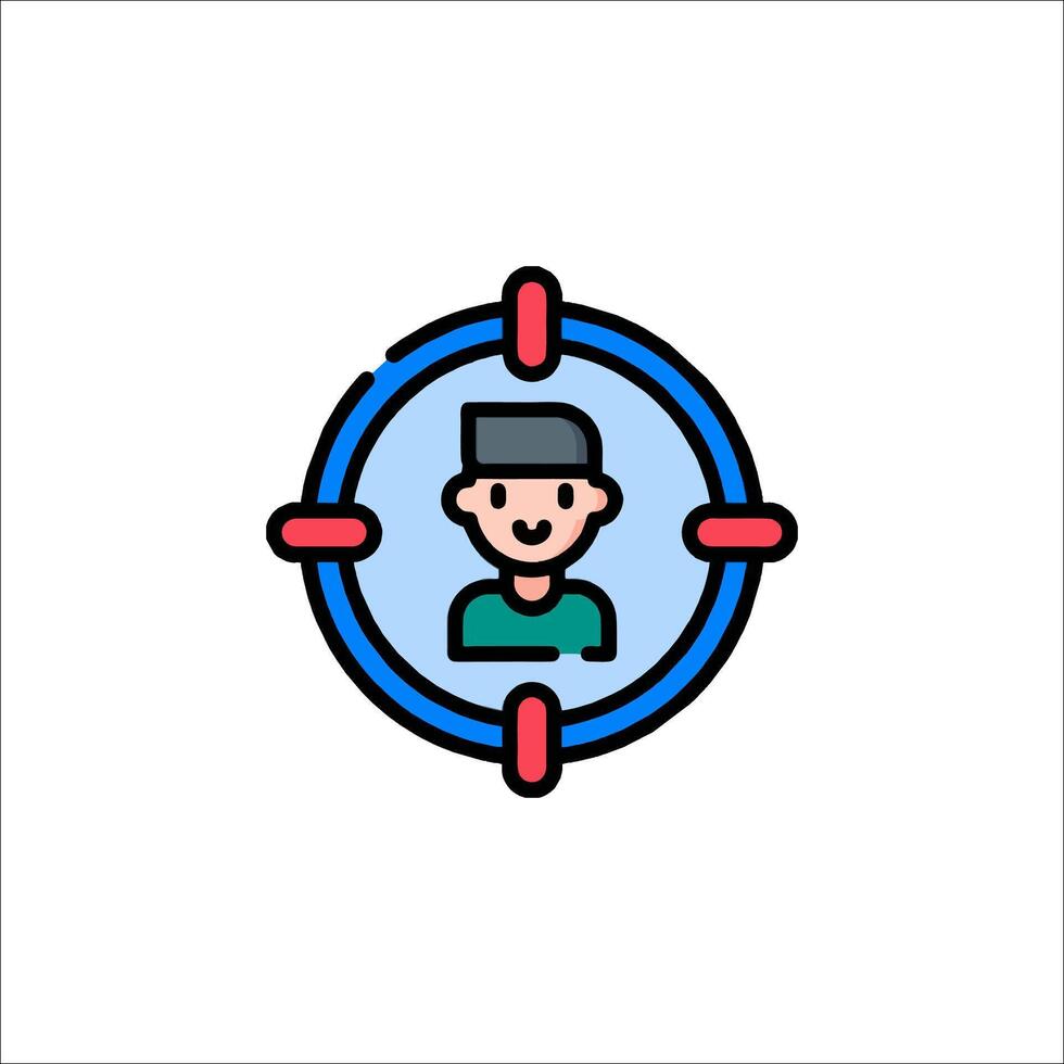A man in a target icon vector