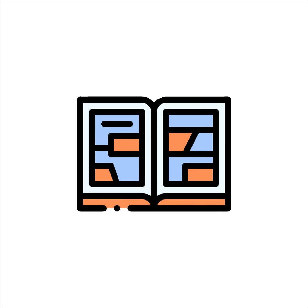 An open book icon on a white background vector