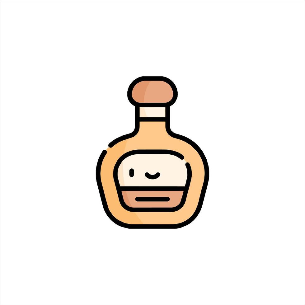 A bottle of alcohol with a face on it vector