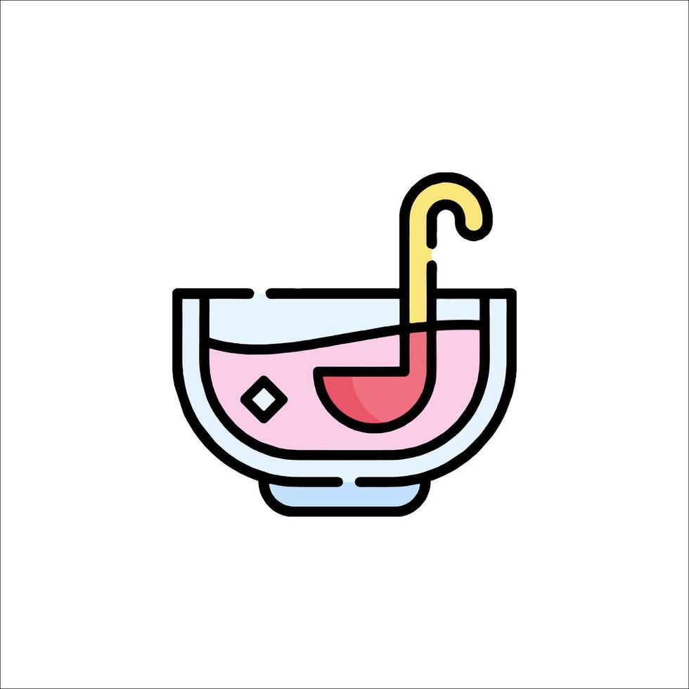 A pink drink with a straw in it vector