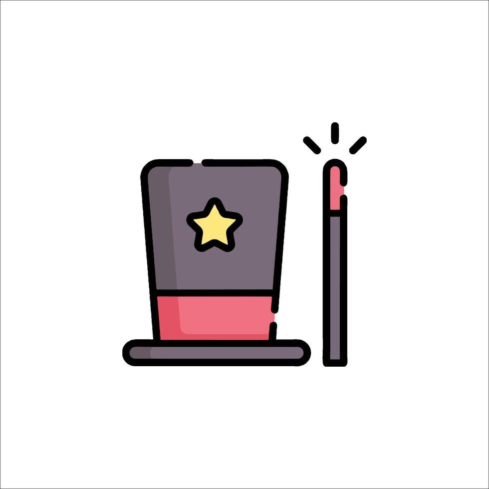 Magician hat icon with a star on top vector