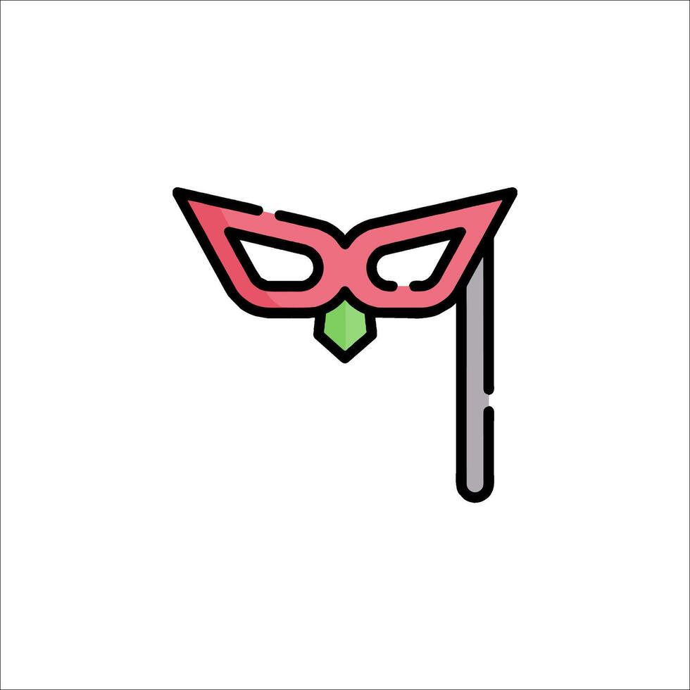 A red and green mask with a green eye vector