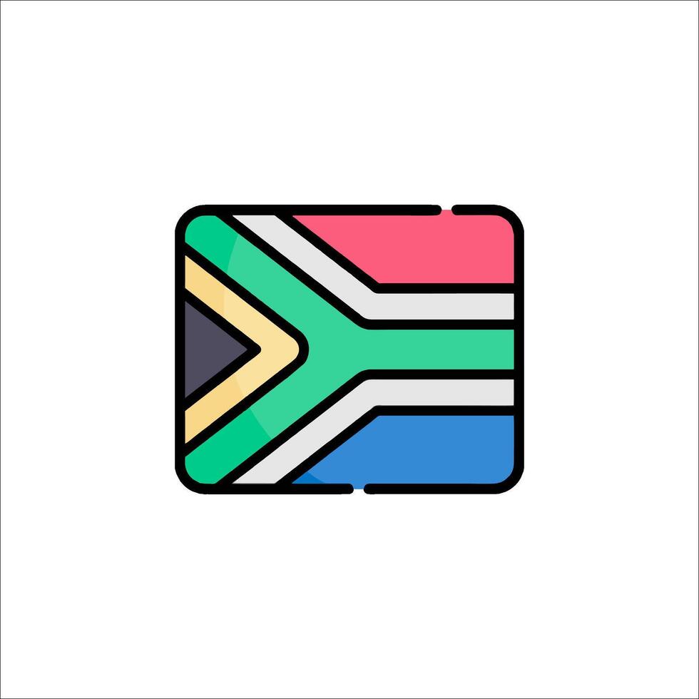 South africa flag icon illustration vector