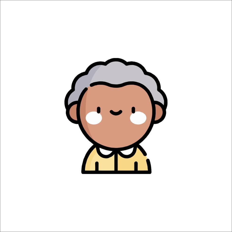 An old woman with a smile on her face vector