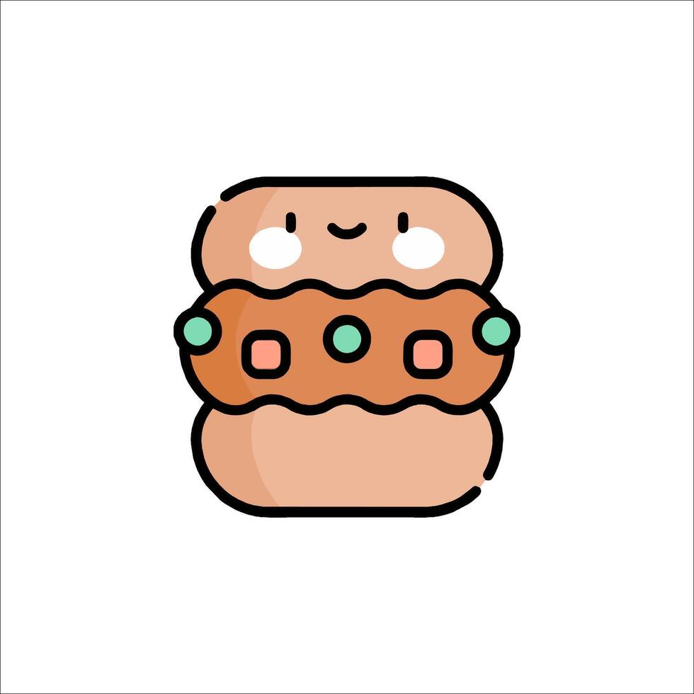 A hamburger with a face on it vector