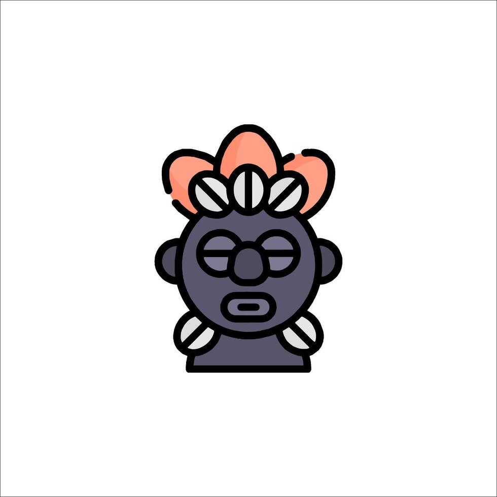 A cartoon character with a flower on its head vector