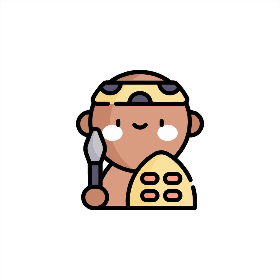 A cartoon character holding a knife and a piece of bread vector