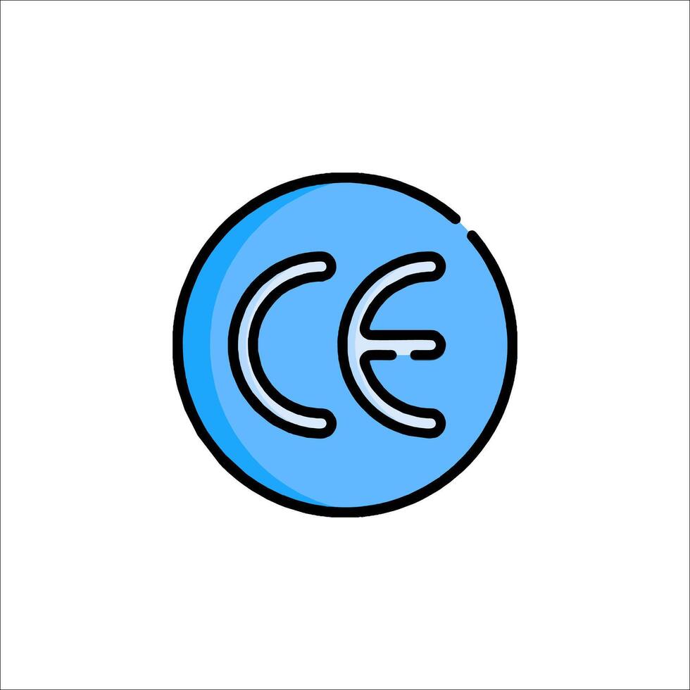 A blue circle with the letter c in it vector