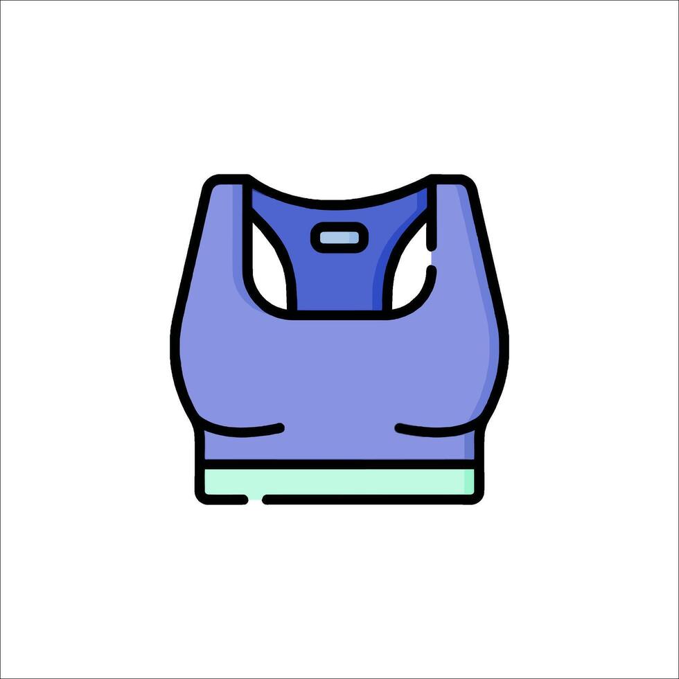 A blue sports bra top icon vector