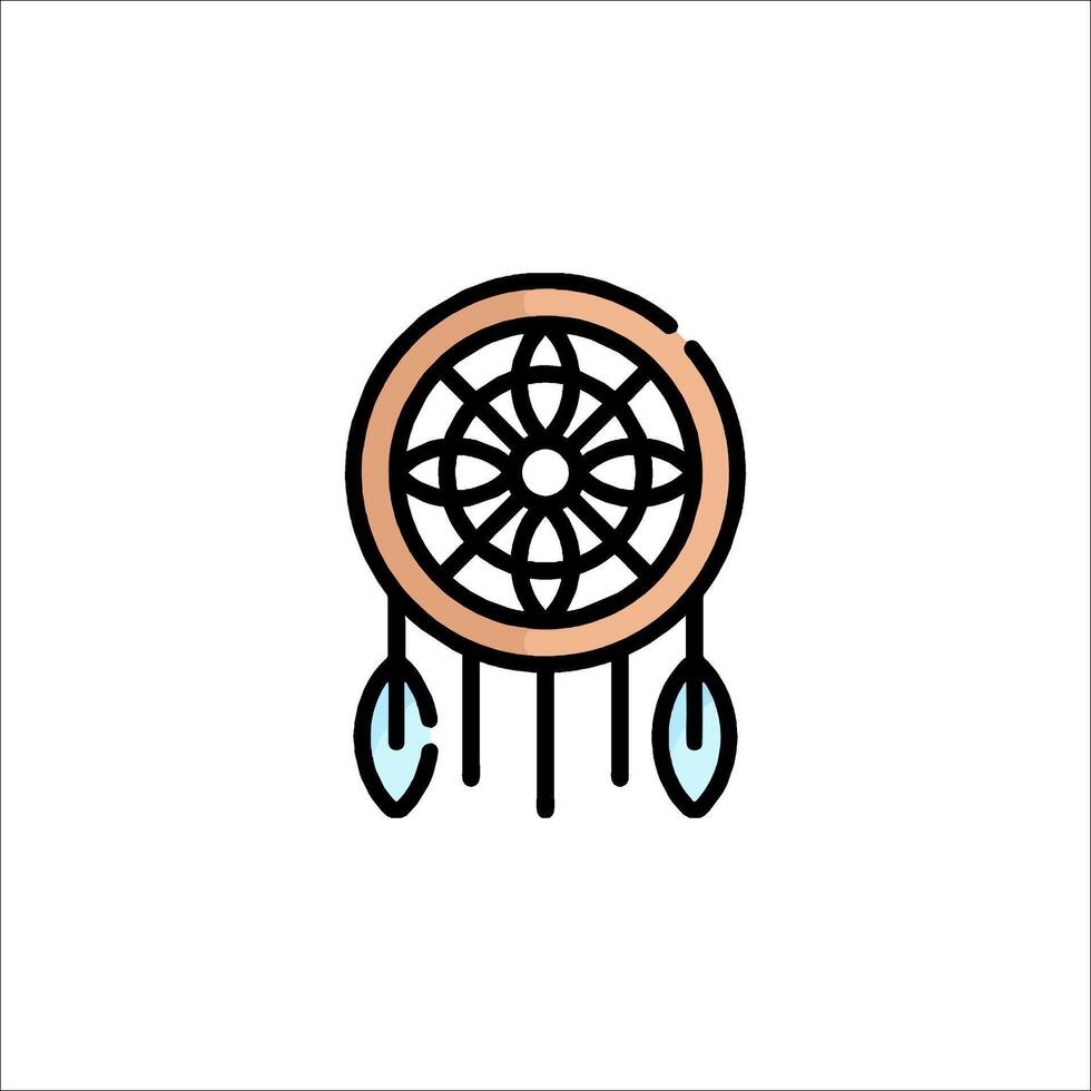 A dream catcher icon in a line style vector