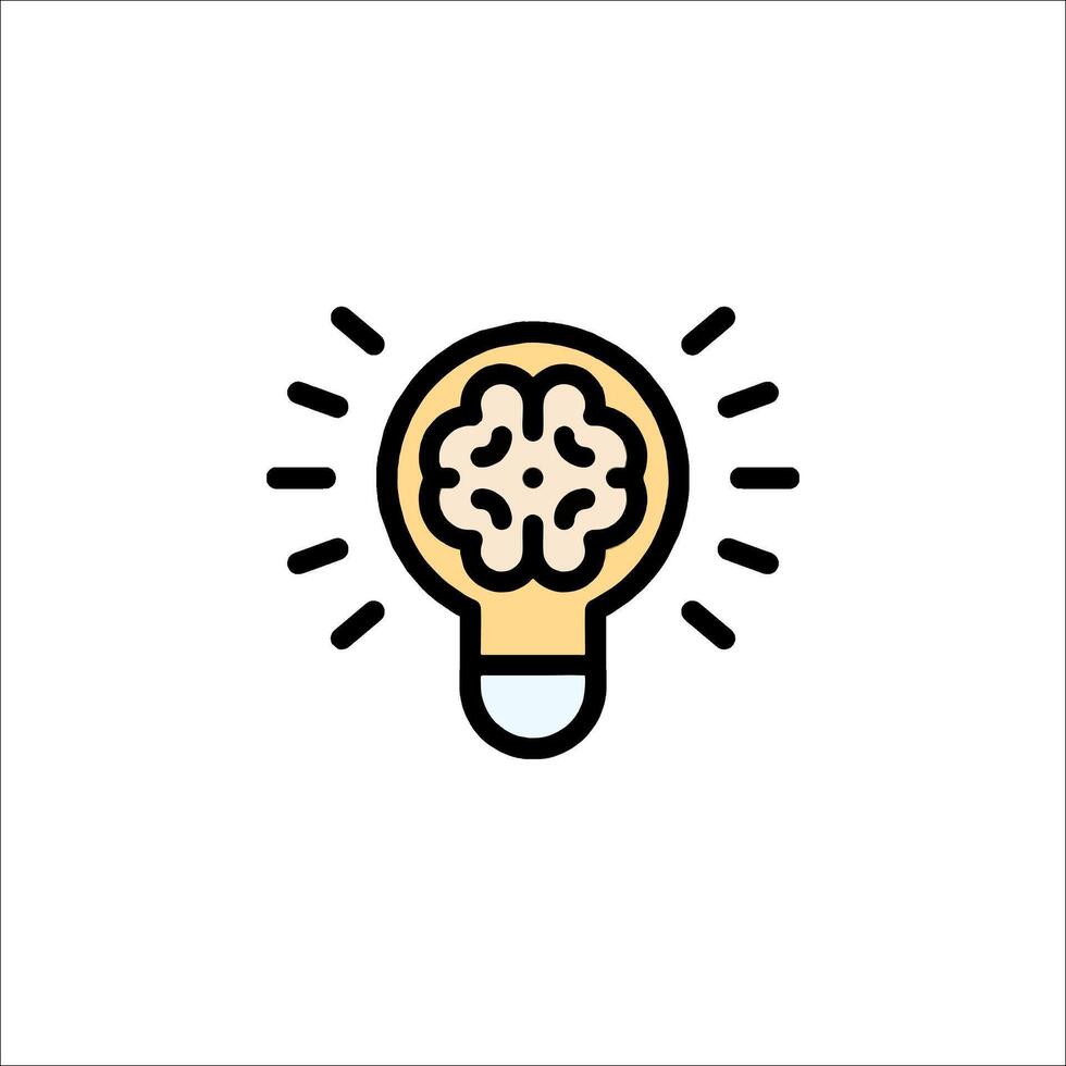 A light bulb with a brain inside it vector
