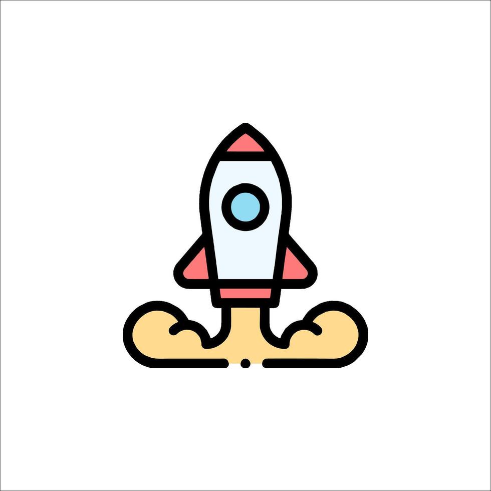 A rocket ship icon on a white background vector