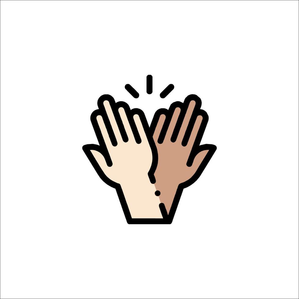 Two hands clapping together with a white background vector