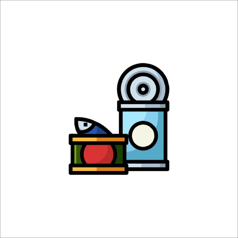Can of tuna fish can icon illustration vector
