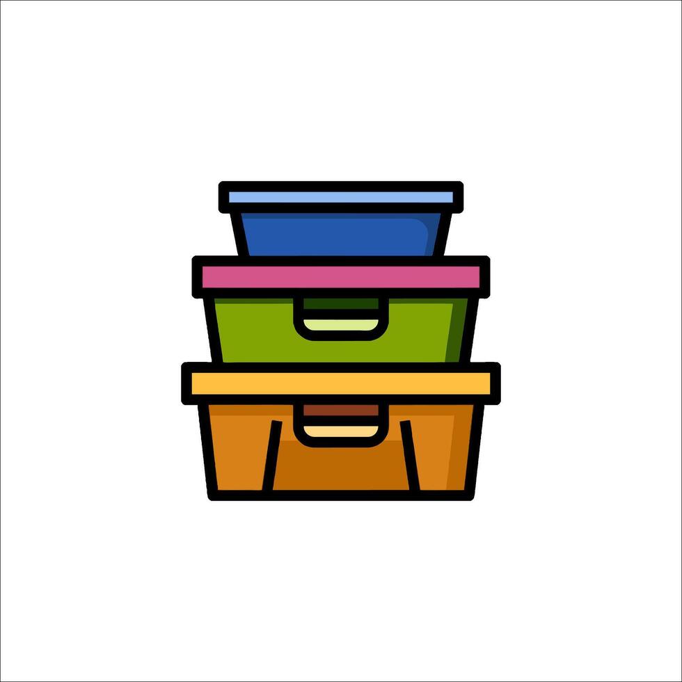 Colorful boxes stacked on top of each other vector