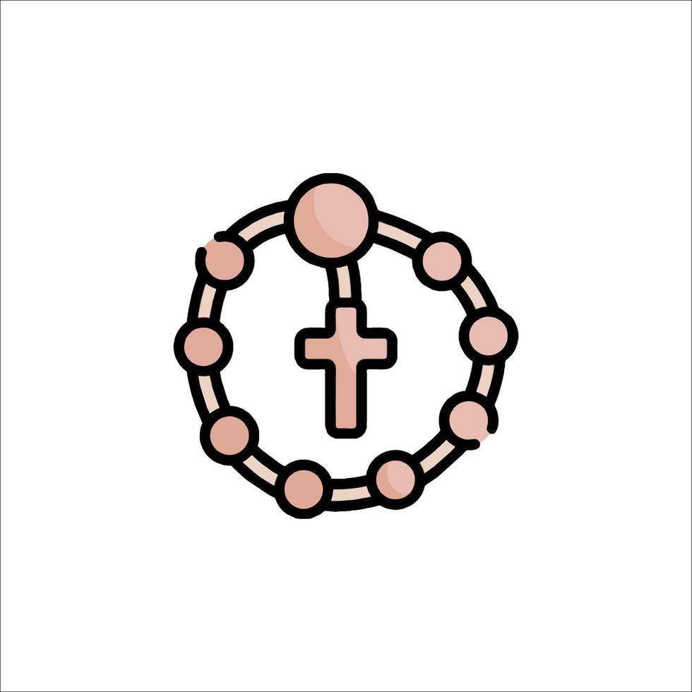 A rosary with a cross on it vector