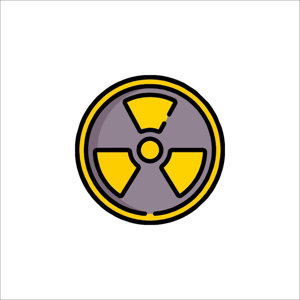 A yellow radioactive symbol on a white background vector