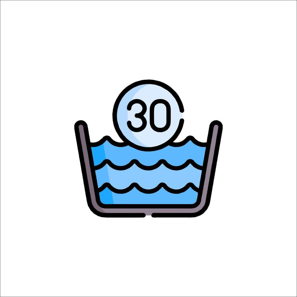 A bathtub with a 30 in it and a sign that says 30 vector