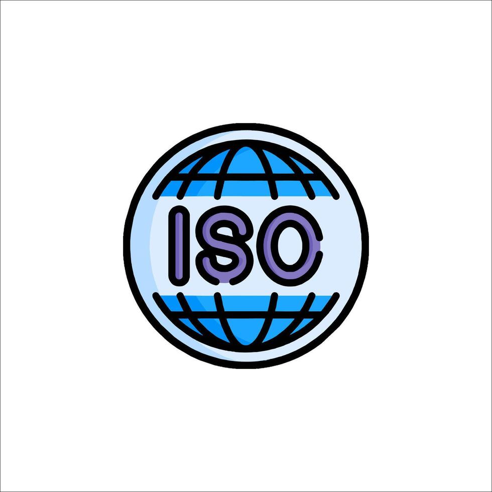 Iso logo in a circle with the word iso in it vector
