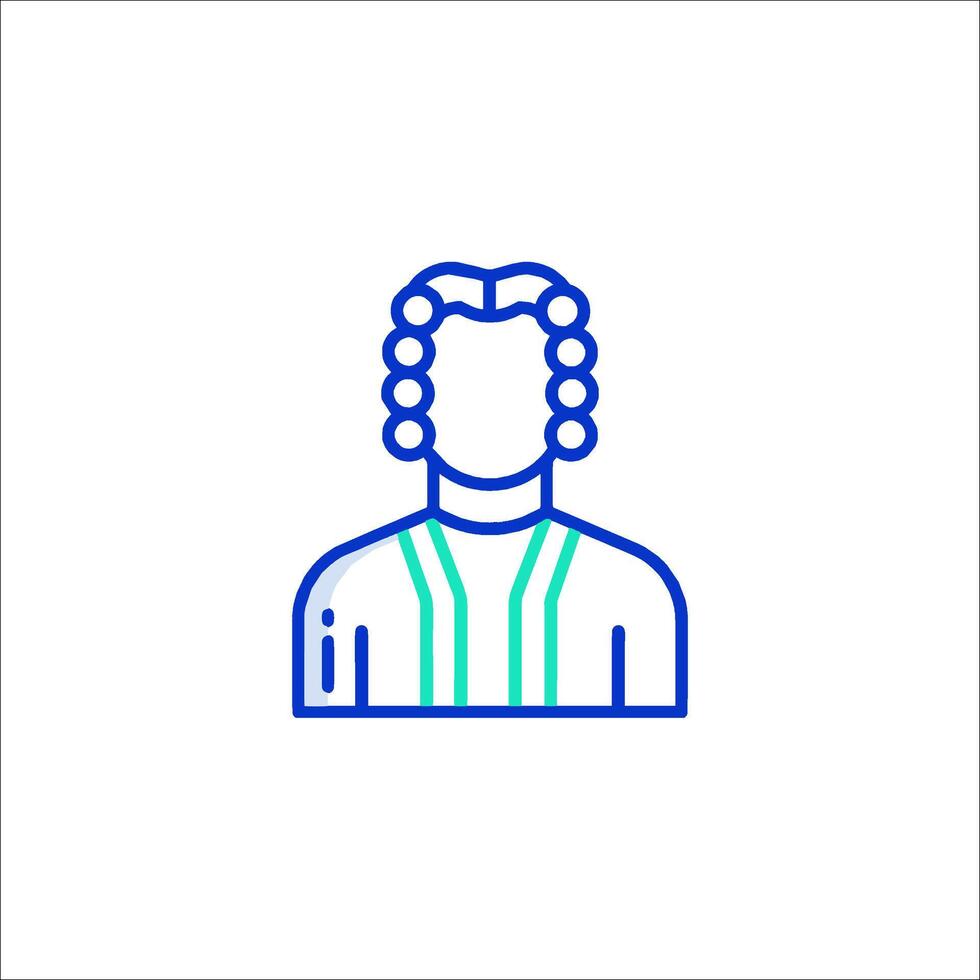 A man with a tie on his head and a green background vector