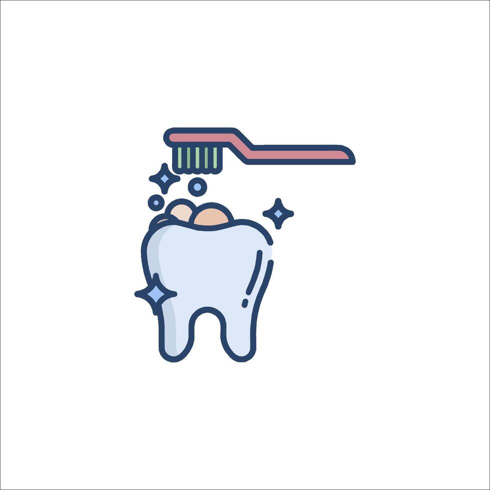 Toothbrush and toothpaste icon vector