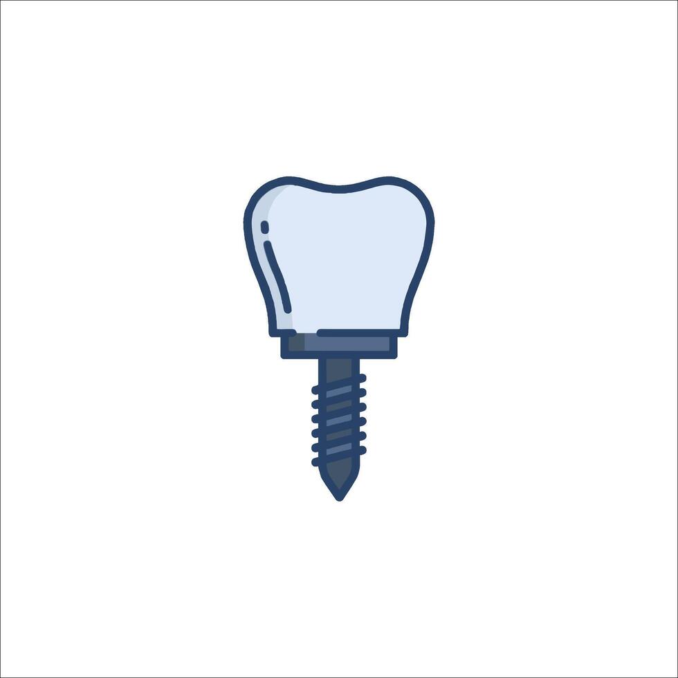 Dental implant icon isolated on white background vector