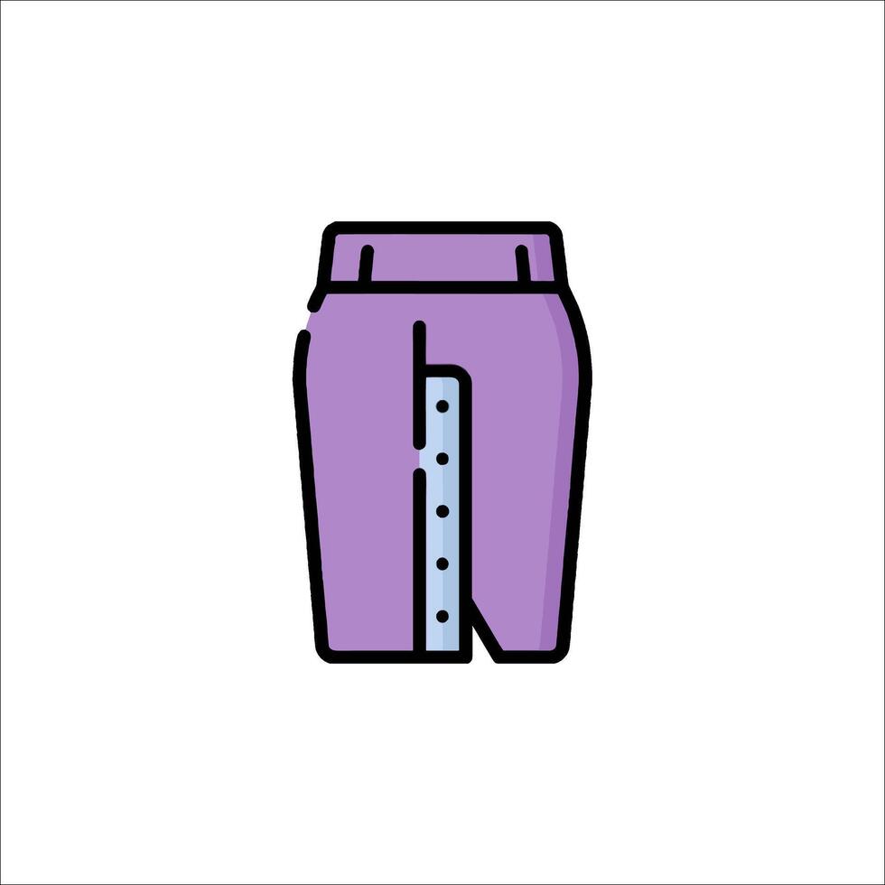 A purple pants with a tape measure on it vector