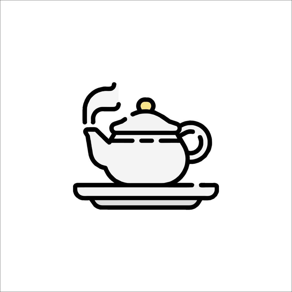 Tea pot icon illustration vector