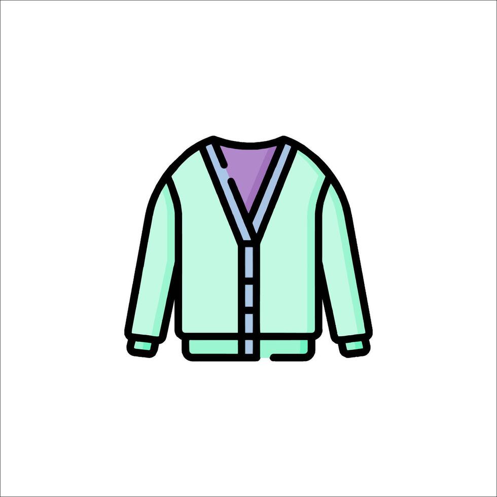 A green sweater with purple trim on the front vector