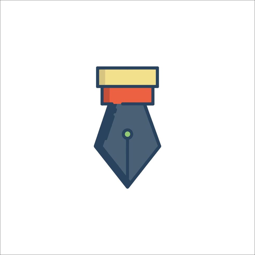 A pen with a red cap on it vector