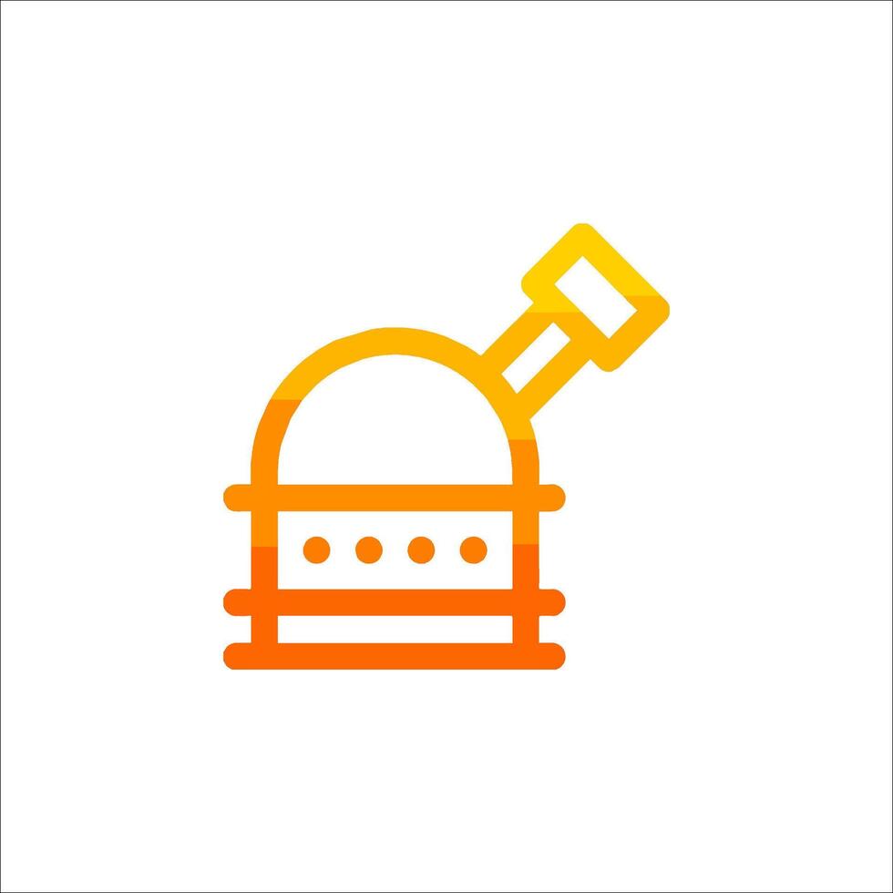 A yellow and orange icon of a machine vector