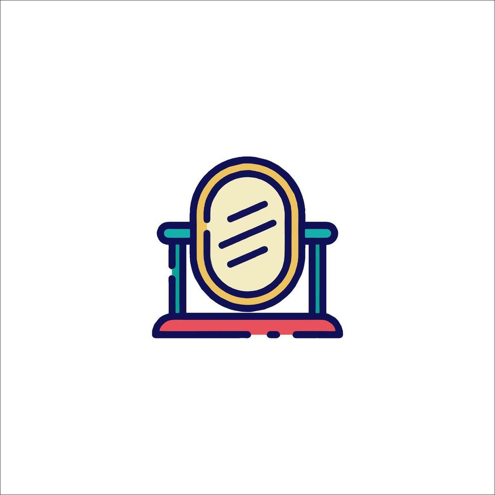 A mirror with a note on it in a line vector
