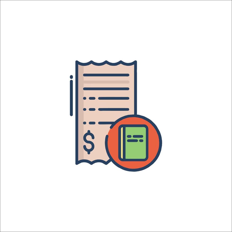 A receipt and a dollar sign icon vector