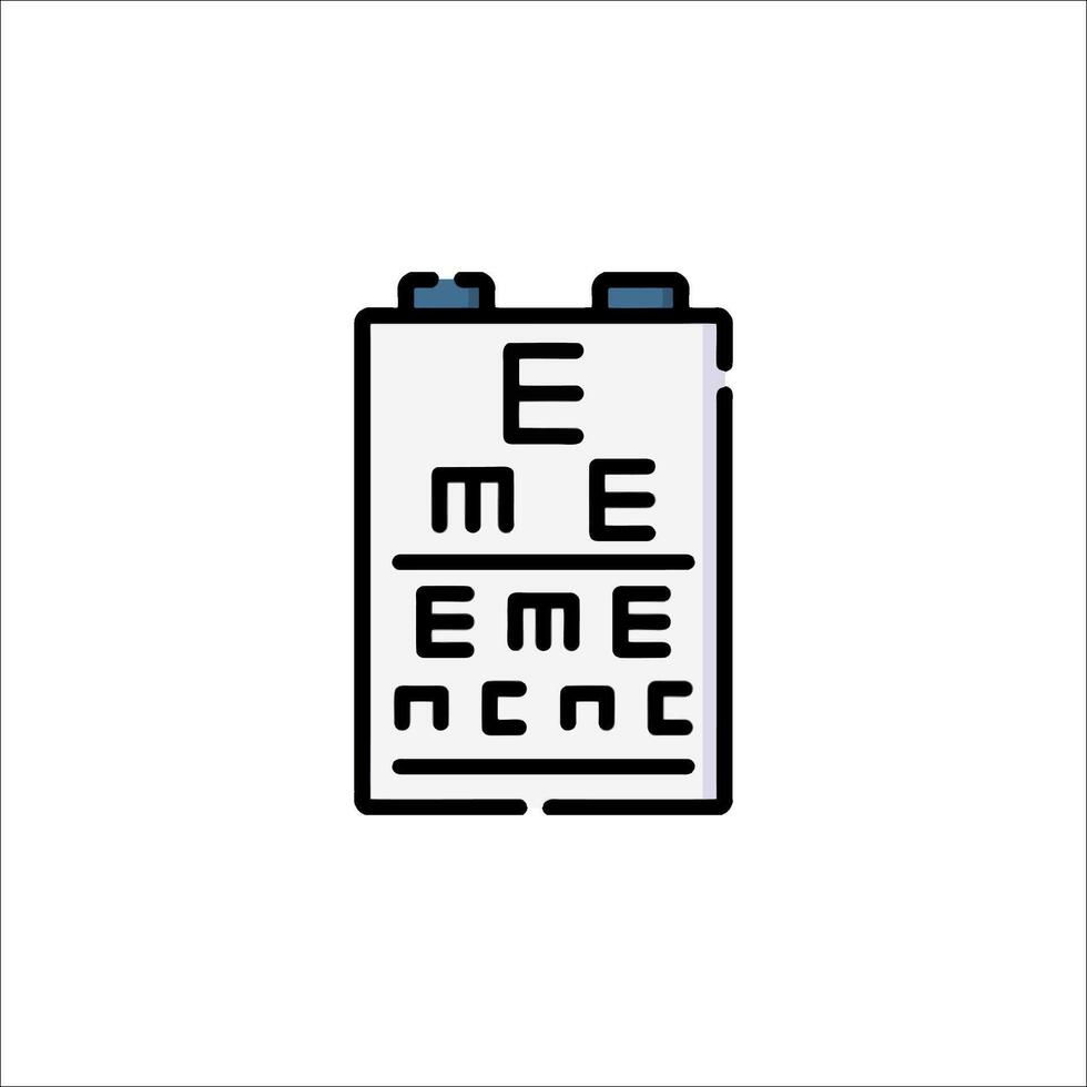 An eye chart with the word e - m - e - n - g - e - n vector