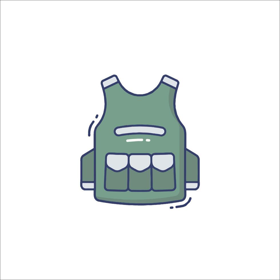 A green vest with pockets on it vector